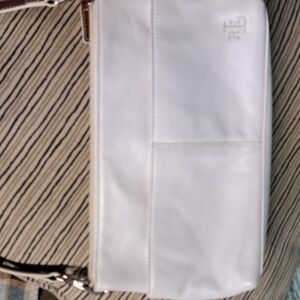 Ralph Lauren White Leather Clutch
